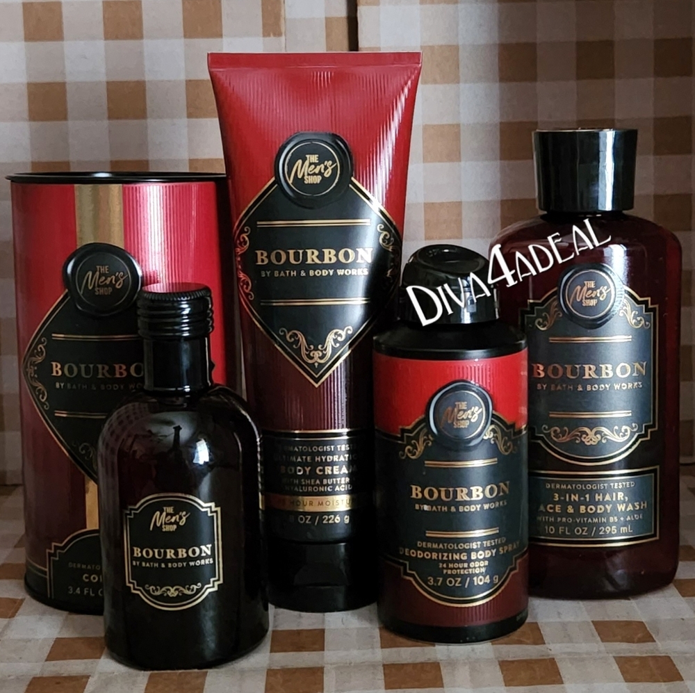 Bath & Body Works BOURBON 3.4 FL OZ Cologne 4PC Men’s Collection Bundle